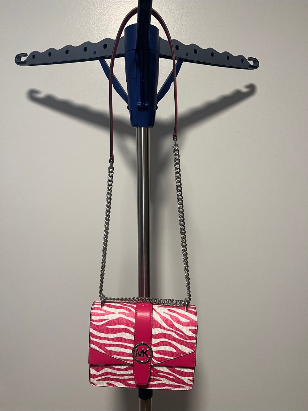 Michael Kors Hot Pink and White Zebra-Print Shoulder Bag - Picture 2 of 13